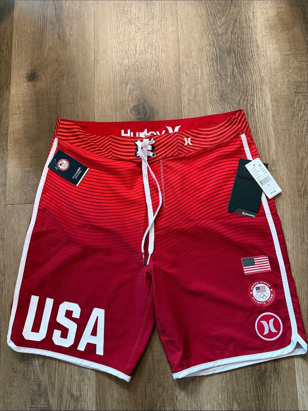 Hurley phantom team USA board  shorts NWT Size 30 - Picture 2 of 15